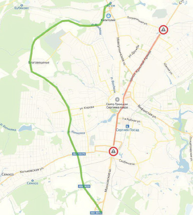 Восточный объезд сергиев посад подробная схема
